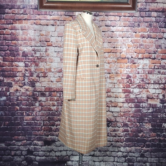 Single Breasted Plaid Wool Blend Topper NWT - Picture 4 of 7